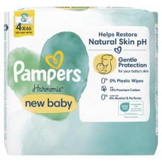 Вологі серветки дитячі Pampers Harmonie New Baby 4x46 шт