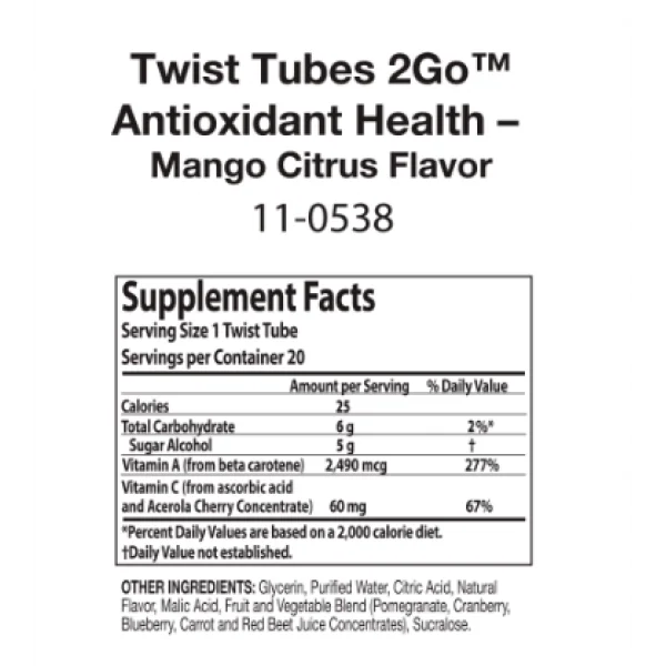 Nutrilite Twist Tubes 2GO – Антиоксидант здоров’я – Манго Цитрус