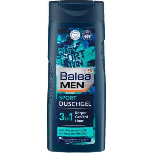 Мужской освежающий гель для душа Balea Men Sport 3в1, 300 мл