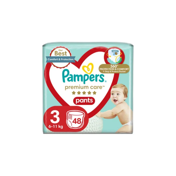 Детские одноразовые подгузники-трусики Pampers Premium Care Pants Midi (6-11 кг), 48 шт