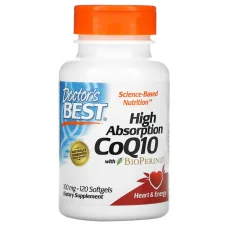 Doctor's Best, коензим Q10 з високим ступенем всмоктування та BioPerine, 100 мг, 120 капсул