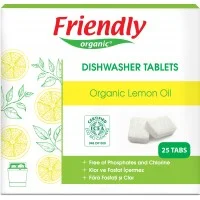 Friendly Organic – Органічні таблетки для миття посуду в посудомийній машині, лимон, 25 шт.