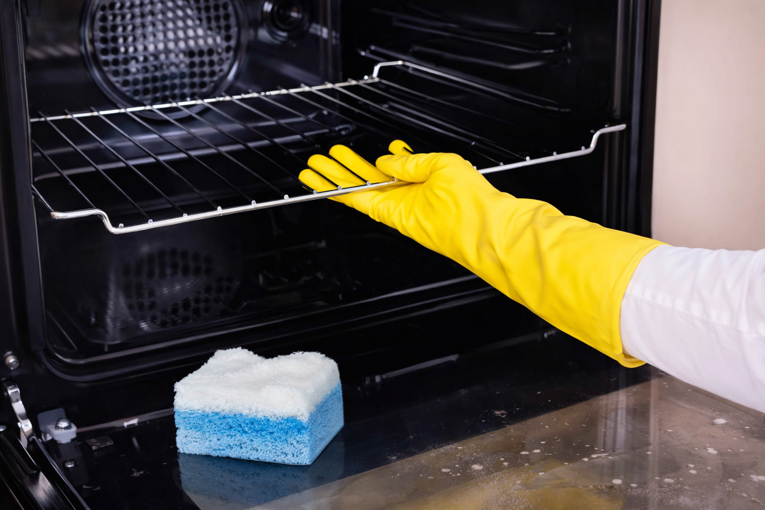 очистка духовки от застарелого жира и нагара