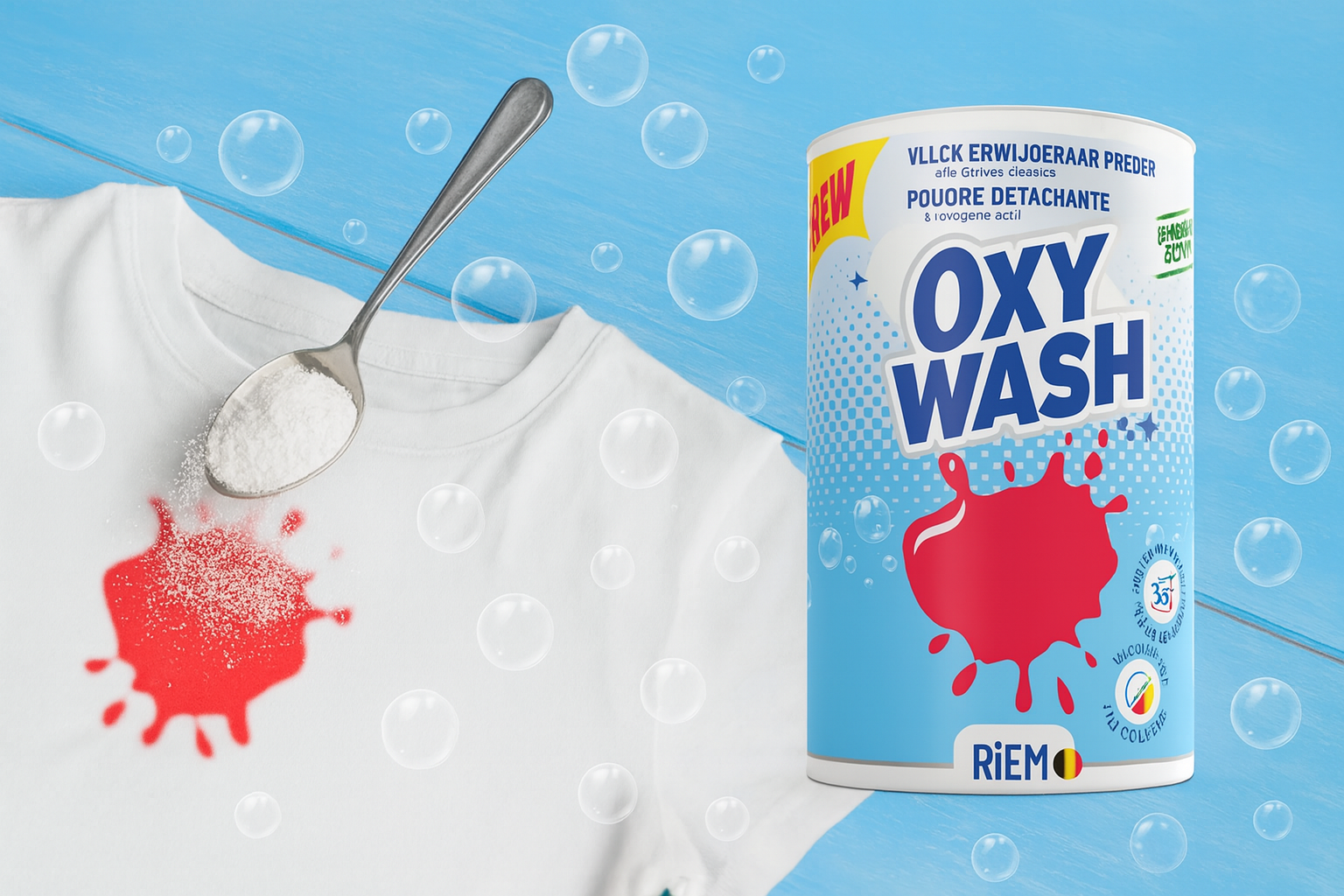 средства для выведения пятен Oxy-Wash и Riem