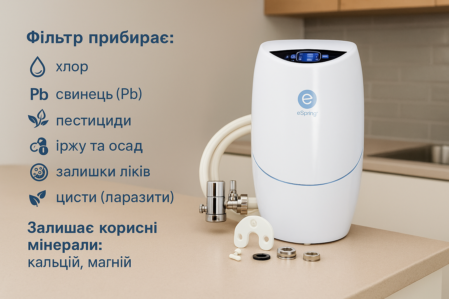 система очистки воды eSpring с УФ-лампой и угольным блоком
