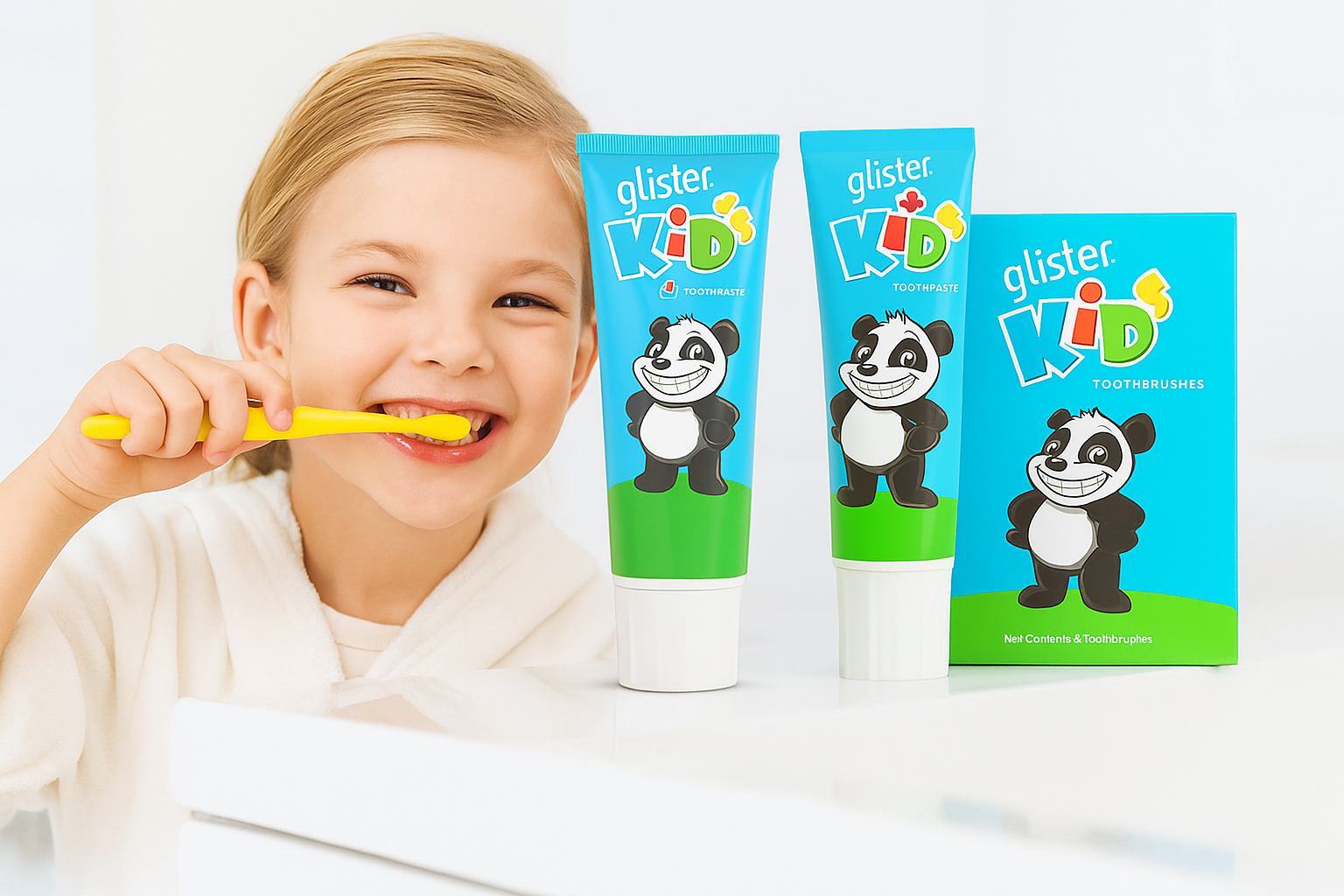 Glister Kids зубная паста и щётка для детей